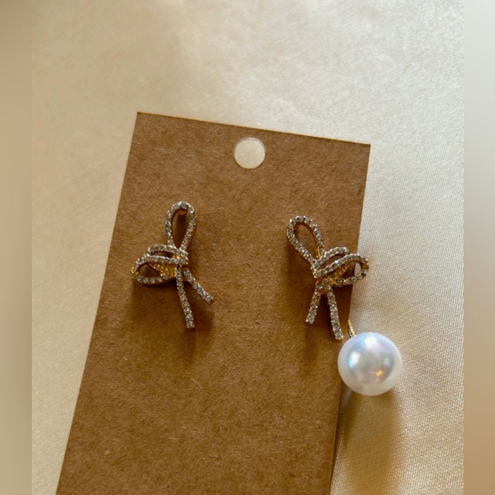 bohemian bow drop earrings A473 - Picture 3 of 5